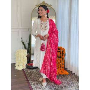 Top y parte inferior de fiesta hermosa para mujer con conjunto Dupatta - Product Image 4