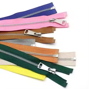 Open-End No. 5 Metal Zipper <b>Silver</b> Teeth for Vest Coat Pants <b>Jacket</b> Cotton-Padded Material - Product Image 3