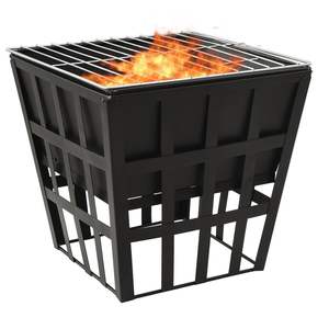 Braciere e Barbecue 2-in-1 in Acciaio 13.4"x13.4"x18.9"-Fornello da Esterno Durevole e Versatile - Product Image 3