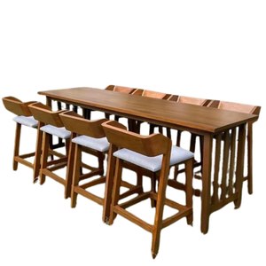 Conjunto de comedor para exteriores de madera o aluminio personalizado, muebles de jardín, mesa y sillas, conjunto de jardín para hotel, resort o villa. - Product Image 1