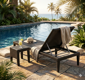 Tumbona Moderna de Ratán Sintético para Exteriores, Ajustable, para Resort, Playa, Piscina, Patio, Silla de Mimbre - Product Image 5