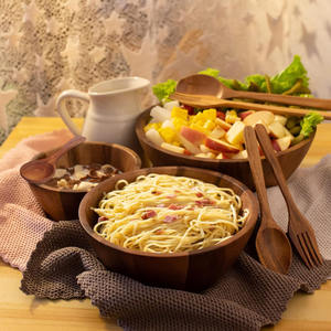 Juego de 3 cuencos de madera con cuchara, diseño decorativo, Ideal para aperitivos, mesa de café, uso, cuenco para llaves o vajilla, suministro de fábrica - Product Image 5