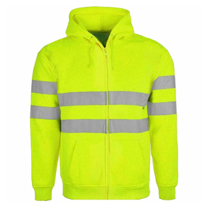 Custom High Visibility ANSI Class 3 100% Polyester Reflective <b>LED</b> Flash Water Proof Safety Hoodies for Men Factory Stocked - Product Image 2