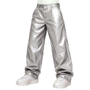 Pantalones de Cuero Sintético PU Brillante de Corte Ajustado para Hombre, Pantalones Ajustados Sexys para Discoteca, Pantalones de Cuero para Fiesta - Product Image 1