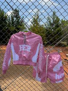 Ensemble veste coupe-vent et short pour femme personnalisé, en nylon léger, ensemble de survêtement deux pièces, streetwear d'été, ensemble court - Product Image 6