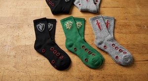 Ensemble de chaussettes jacquard brodées avec des symboles fantastiques, dague rouge, emblème vert, design anneau noir, spandex/nylon, usage quotidien décontracté - Product Image 2