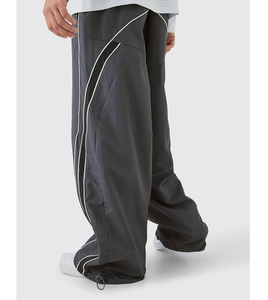 Pantalones Deportivos Retro Americanos de Estilo Hip Hop para Hombre, con Estampado DTG, de Poliéster, a Rayas, Casuales, de Pierna Ancha, de Nailon, para Parejas - Product Image 2