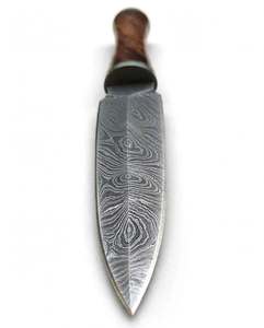 Couteau de cuisine artisanal en acier Damas symétrique avec manche en bois dur - Product Image 6