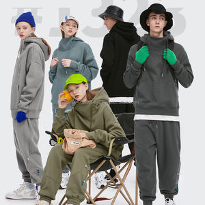 Sweat à capuche ample en velours lourd, col montant, style couple, pull oversize en polaire, sweat à capuche pour homme - Product Image 3