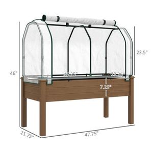 Fioriera Rialzata Marrone Pratica con Riparo Solare per Giardinaggio Esterno - Product Image 6