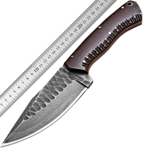 Acier Damas Artisanal Personnalisable avec Manche en Bois et Étui en Cuir Disponible chez ZA Damascus Maker - Product Image 2