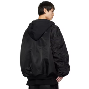 Chaqueta Bomber Acolchada Reversible con Capucha de Nylon Twill Aislante para Invierno, Bordada, Casual, Personalizada OEM, de Gran Venta para Hombre - Product Image 3