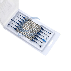 Ensemble de 6 instruments dentaires manuels pour composites, en acier inoxydable, réutilisables, avec poignée ergonomique, outils de nettoyage des dents - Product Image 2