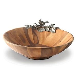 Tazón de Madera Artesanal para Servir con Asas Decorativas de Metal, Tazón Premium de Madera para Frutas y Ensaladas para el Hogar y Hoteles, Craftera Exports - Product Image 2