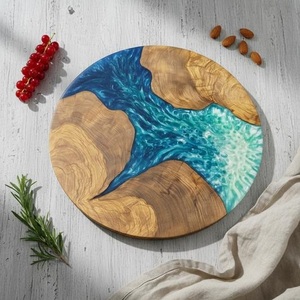 Tabla de cortar de resina y madera para cocina, superficie de preparación de alimentos, tabla de servir personalizada, regalo. - Product Image 2