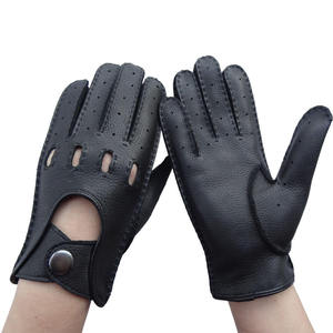 Gants de moto en cuir de vachette imprimé de qualité supérieure, coupe-vent, style rétro, protection pour la course, manches courtes - Product Image 3