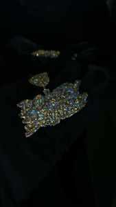 DOMZZY BANZZ Collier personnalisé Hip Hop avec nom, pendentif bicolore plaqué or, serti de diamants Moissanite, style Bling - Product Image 5