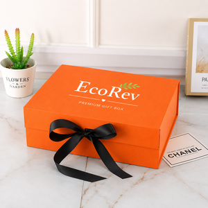 Custom Eco-Friendly Recycled <b>Materials</b> Waterproof Rigid Cardboard <b>Magnetic</b> Closure Foldable Gift Packaging Box with Ribbon - Product Image 3
