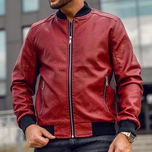 Chaqueta Bomber de Piel de Vaca Casual de Invierno para Hombre, con Cuello Alto y Cierre de Cremallera, de Alta Calidad, Resistente al Viento y Ecológica, Servicio OEM, Gran Venta - Product Image 6