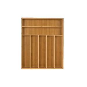 Organisateur de tiroir de cuisine rectangulaire en bambou pour couverts, ustensiles et vaisselle - Écologique - Product Image 3