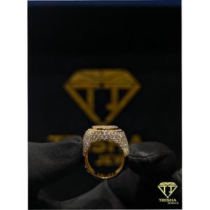 VVS Moissanite Diamond <b>Ring</b> for <b>Men</b> 925 Sterling <b>Silver</b> Hip Hop Jewelry Passes Diamond Tester By Trisha Jewels - Product Image 4