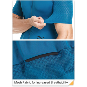 Ensemble de maillots de cyclisme respirants, personnalisés, nouveau design, extensibles, en Spandex/Polyester 160g, séchage rapide, manches courtes, avec bretelles, pour équipe - Product Image 3