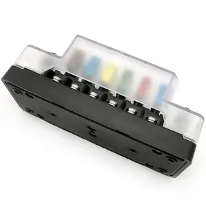 6 Way 6 Circuit Fuse Block ATO ATC E39 Blade Fuse Holder Box With Negative Bus Waterproof For Motorhome Car Truck Boat Marine RV