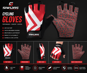 Guantes de Ciclismo Transpirables de Medio Dedo para Verano, Unisex, Antideslizantes, Ligeros, con Amortiguación en la Palma para Bicicleta y Fitness - Product Image 1