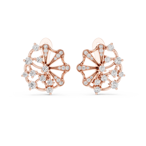 Pendientes de diamantes redondos únicos cultivados en laboratorio con clip, engastados en oro blanco de 18 quilates, para uso diario, fiestas y regalos para mujeres. - Product Image 5