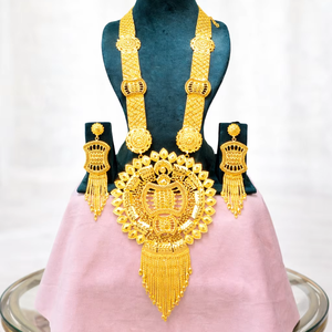 Ensemble de colliers avec pendentif en alliage de cuivre plaqué or de Dubaï, chaîne classique, pour femmes, anniversaire - Product Image 1