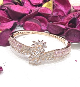 Classic Premium Quality Brass Gold Plated Zircon Charm Fashion <b>Bracelet</b> Bangles for Everyday Wear - Product Image 2