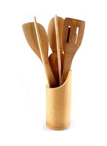 Ensemble d'outils à salade en bois faits à la main, cuillères et fourchettes écologiques, ustensiles en bois naturel, accessoires de cuisine - Product Image 2