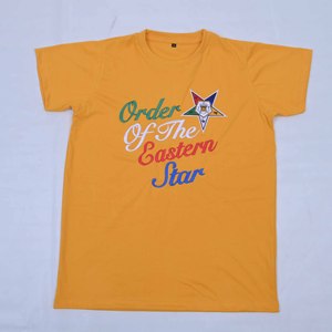 T-shirt jaune OES à manches courtes 100 % coton, chemise personnalisée de l'Ordre de l'Étoile d'Orient, vêtements de fraternité et de sororité brodés, haut confortable - Product Image 3