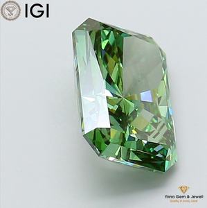 เพชร CVD ทรงเรเดียนท์ สีเขียวแฟนซี ความใส VS2 น้ำหนัก 5.01 กะรัต พร้อมใบรับรอง IGI สำหรับแหวนหรูหราเป็นของขวัญ - Product Image 4