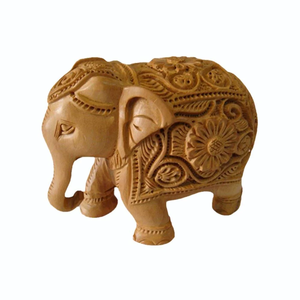 Wooden Handicrafts <b>Elephant</b> Showpiece Handmade Carved Home Decor Figurine For <b>Gift</b> Souvenir And Table Decoration - Product Image 3