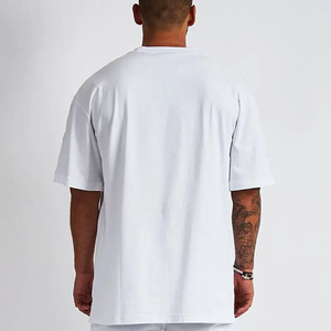 T-shirt de sport fitness à manches courtes surdimensionné en coton et fibre de bambou de haute qualité pour hommes, impression de logo personnalisée, taille plus, emballage - Product Image 2