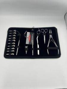 Professional Hair Extensions Tools Kits Surgical Grade Stainless Steel Custom Logo Plier <b>Scissors</b> <b>Sewing</b> Needle Sectioning Clips - Product Image 3