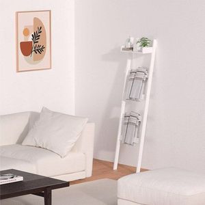 Scaffale a 5 livelli in bambù per coperte, decorativo, porta asciugamani, trapunti e sciarpe per il bagno - Product Image 6