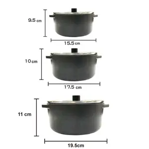 New Tech Bamboo Charcoal Cooking Pot 3 Pcs Set Multi-Functional Bamboo Charcoal Stock Pot Soup Pot