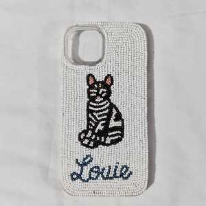 BH CRAFTS Étui de téléphone brodé à la main avec perles de verre, motif ange, blanc, forme rectangulaire - Product Image 3