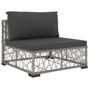 <b>6</b>-<b>Piece</b> Poly Rattan Gray <b>Patio</b> Lounge <b>Set</b> with Cushions Outdoor Furniture - Product Image 6
