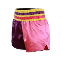 Shorts MMA unisexe orange, imprimé par sublimation, motif floral bleu géométrique, séchage rapide, polyester/coton, coupe ample, arts martiaux mixtes - Product Image 6
