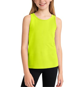 Vente en gros de débardeurs d'été personnalisés pour filles, blancs, sans manches, en coton tricoté, pour l'école, le sport et la danse - Product Image 4