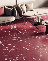 Carreaux de sol et de mur en porcelaine à finition mate de premier choix, 600x600, absorption d'eau 0,5%, antidérapants, design terrazzo pour salle de bain, hôtel
