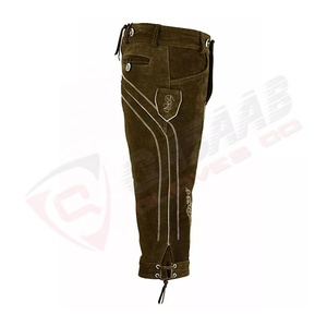 Les hommes portent OEM-Service brodé Logo personnalisé bavarois-Oktoberfest Lederhosen Trachten-Short allemand en cuir suédé - Product Image 6