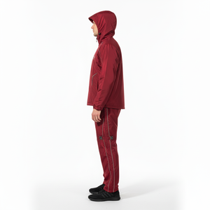 Ensemble coupe-vent homme, veste zippée et pantalon de jogging respirant, color block, polyester réfléchissant - Product Image 3