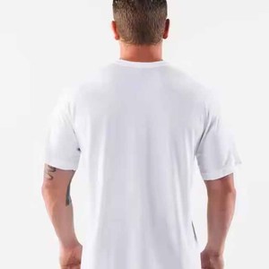 T-shirt décontracté d'été pour homme, personnalisé OEM, à manches courtes, en coton, pour la gym, le fitness et la musculation, vente en gros - Product Image 3