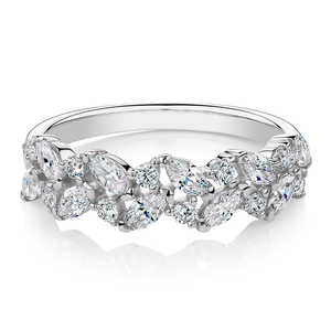 Anillo de Compromiso de Oro de 14K con Diamantes Cultivados en Laboratorio, Corte Pera, Diseño de Hoja de Vid, Certificado IGI, Chapado en Rodio, para Aniversario de Bodas o Promesa - Product Image 1