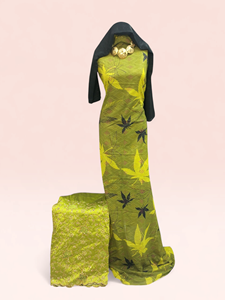 Conjunto de Tela Dirac Suiza Floral Premium - Elegante Atuendo Tradicional Somalí con Chal y Borde a Juego - Product Image 3