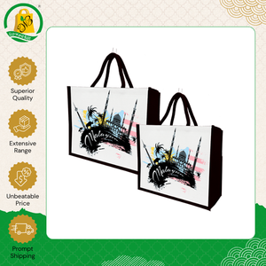 Indian Supplier Selling Best Quality Rope Handles Fashionable Printed Geometric Logo Pattern <b>Medium</b> Tote Jute <b>Bags</b> for Sale - Product Image 4
